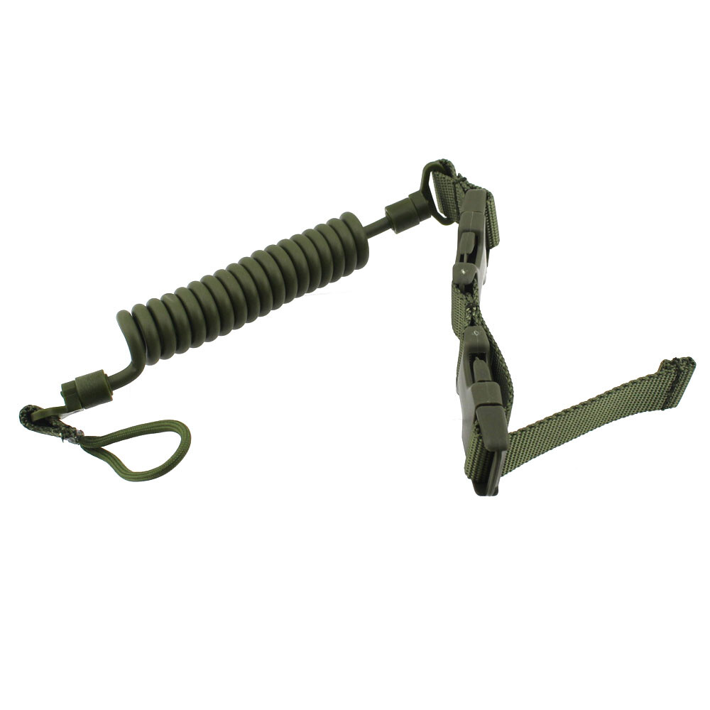 Tactical Secure Lanyard Spring Pistol Gun Sling Practical Security Leash