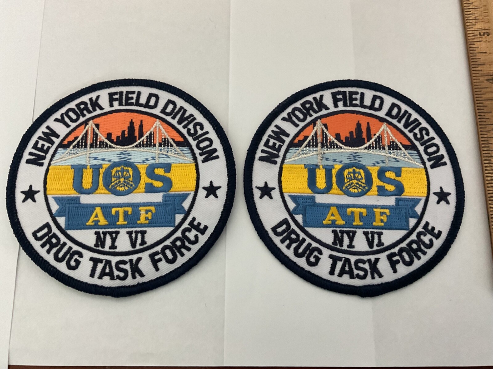 New York Field Division Drug Task Force ATF collectors patch set 2 pieces