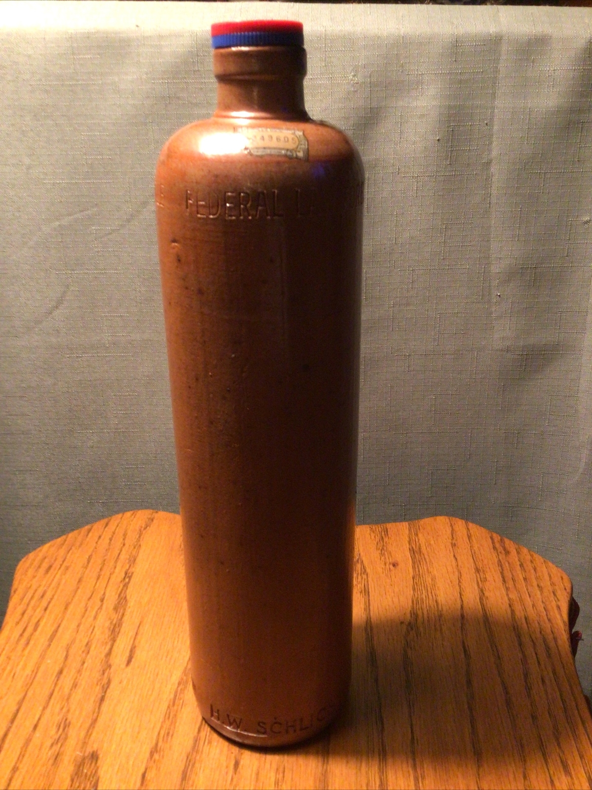 German Stoneware Liquor Bottle H. W. Schlichte - Steinhagen