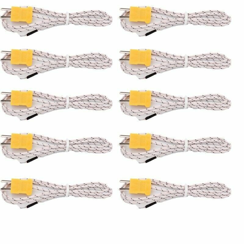 10pc LOT K Type Temperature Sensor 0.5m-10m Thermocouple Wire 12.5mm Probe Cable