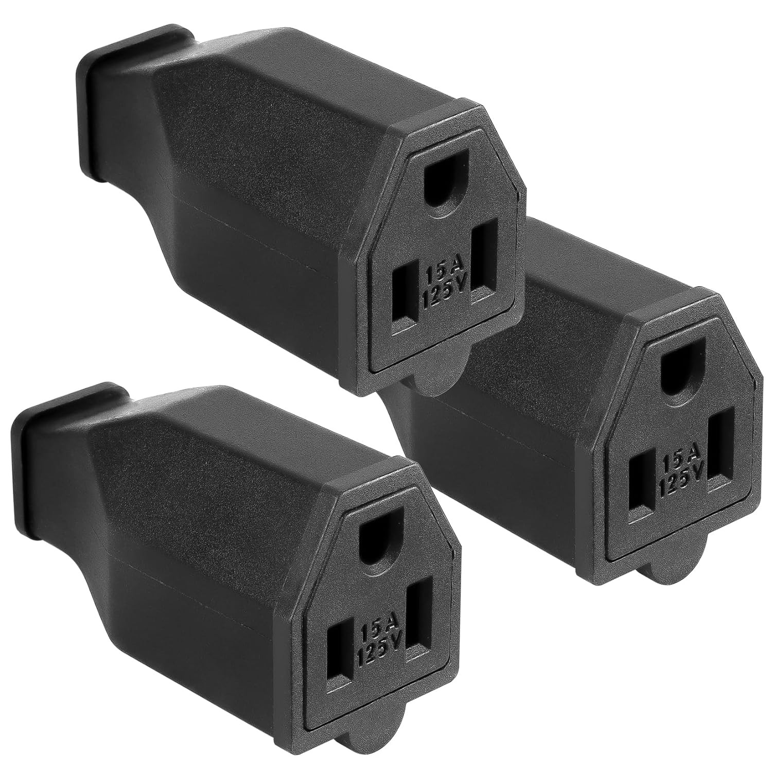 Grounding Plug Female 15A 125V, 3 Pack