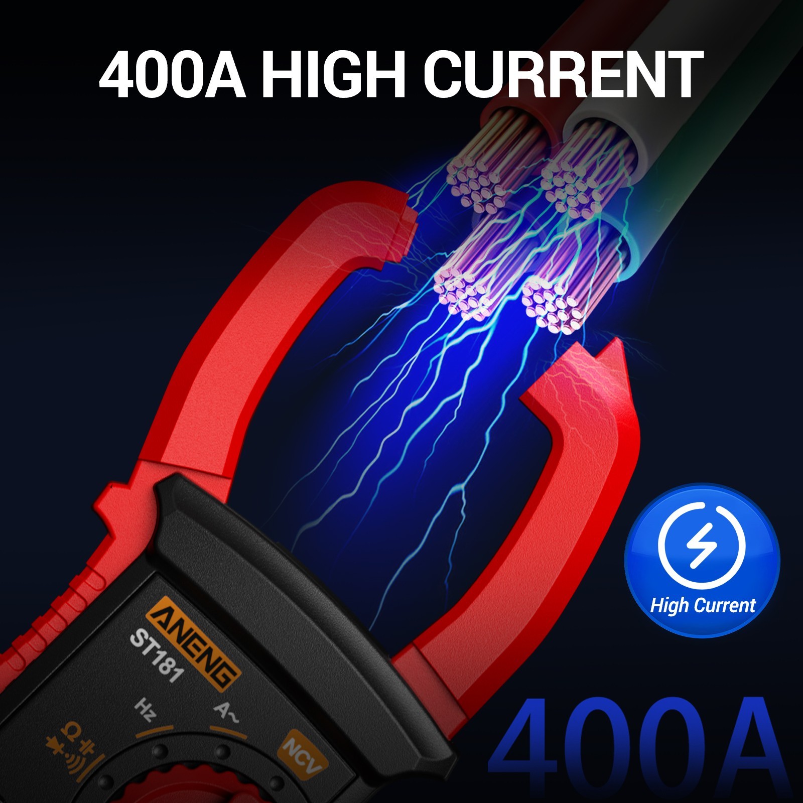 ANENG Digital Clamp Meter Multimeter Tester AC DC Auto Range NCV 4000 Counts US