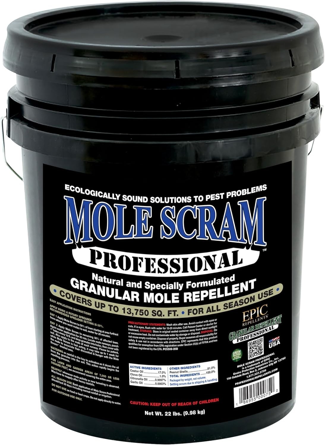 Mole Scram Professional Repeller Granules 22 Lb Covers Up To 15,000 sq ft