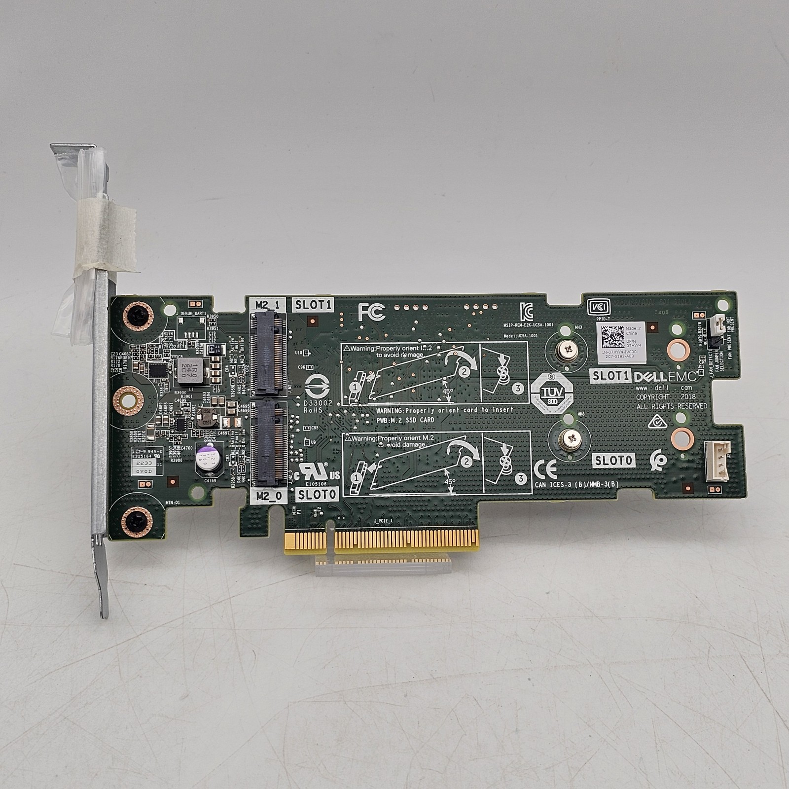 Dell UCSA-1001 SSD M.2 NVMe PCI-E 2-Slot Solid State Storage Adapter Card 7HYY4
