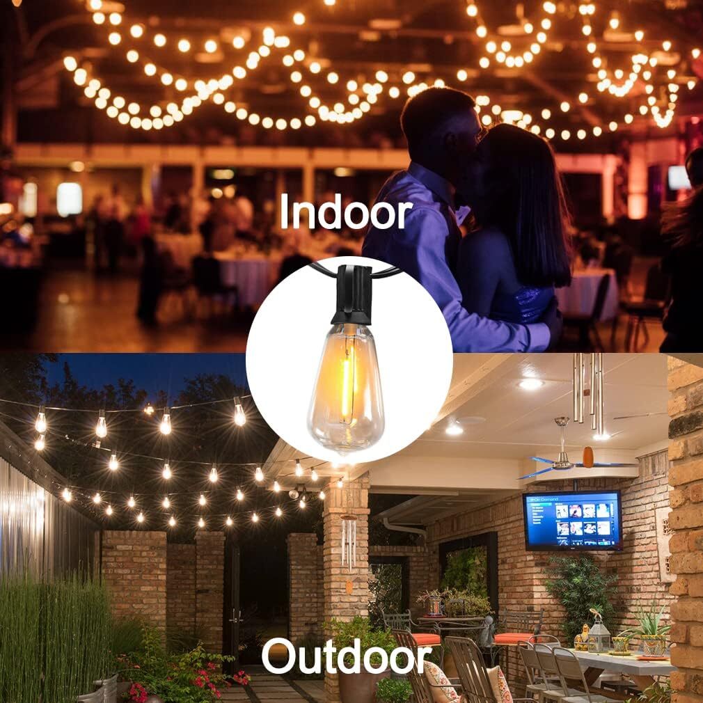 Outdoor String Lights 50 Ft Shatterproof And Waterproof Led Outdoor 2700K Warm