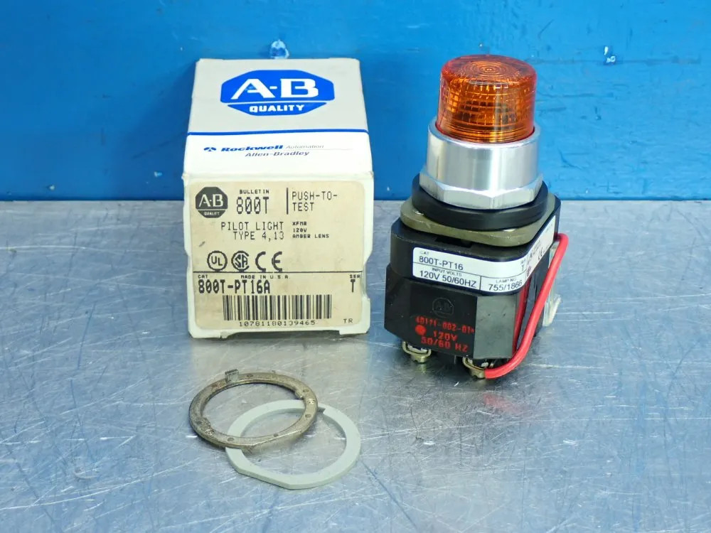 ALLEN BRADLEY INCANDESCENT PUSH-TO-TEST BUTTON 800T-PT16A