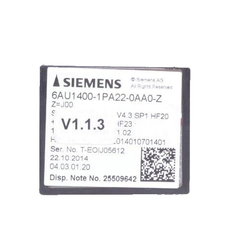 Siemens Flash Card 6AU1 400-1PA22-0AA0-Z | V1.1.3 | 6AU1400-1PA22-0AA0-Z
