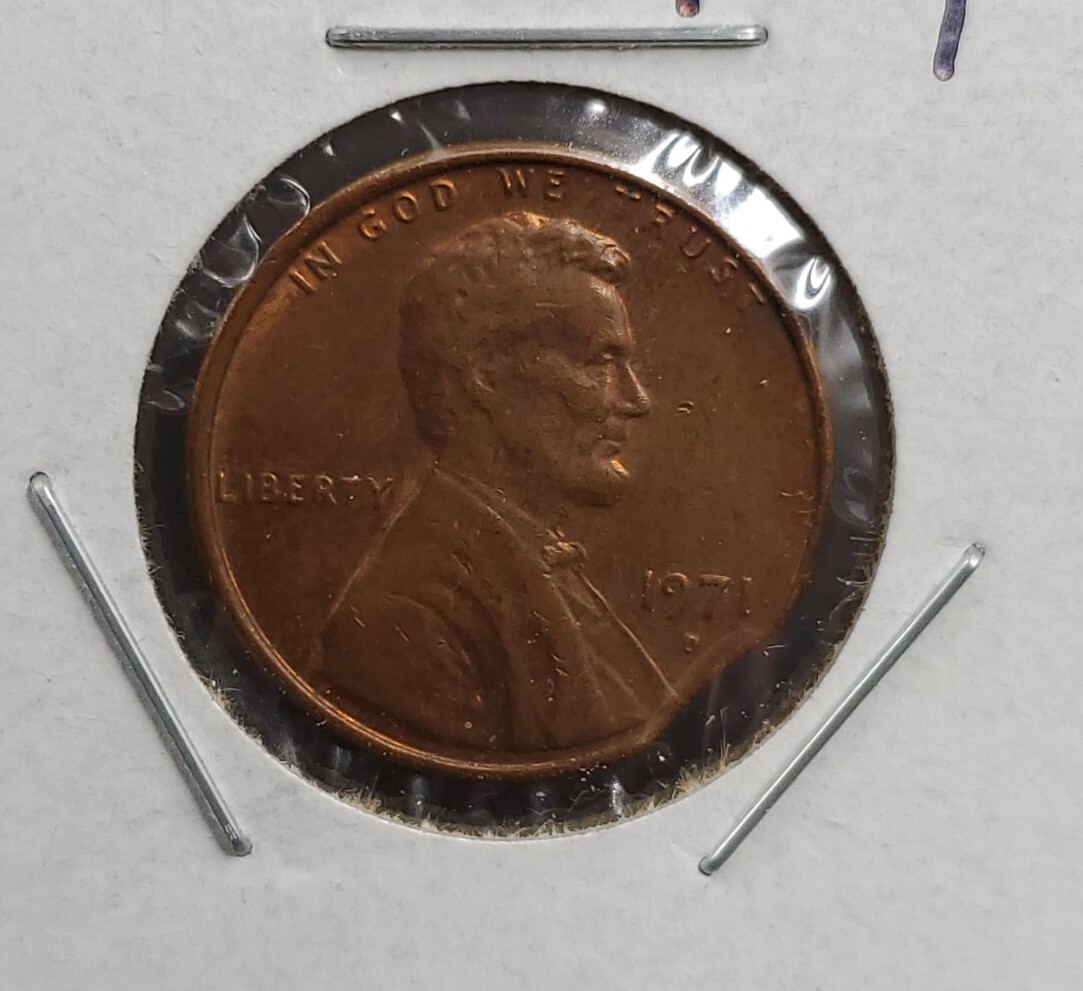 1971 D Lincoln 1C Coin Clipped PLANCHET Error XF circ