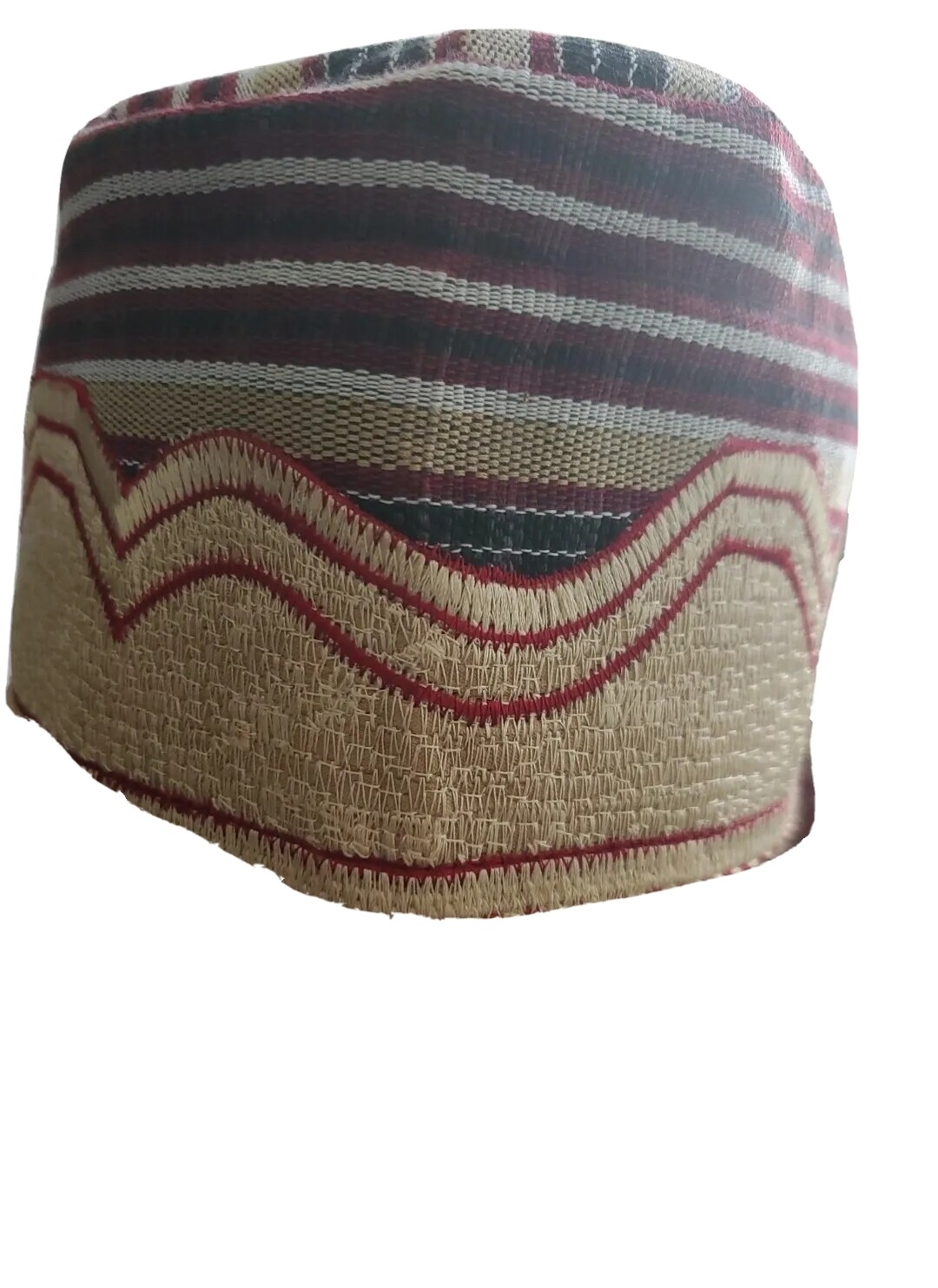 RED/GOLD/WHITE COLOR ASO OKE TRADITIONAL ASO EBI YORUBA CAP FOR MEN AND YOUTHS