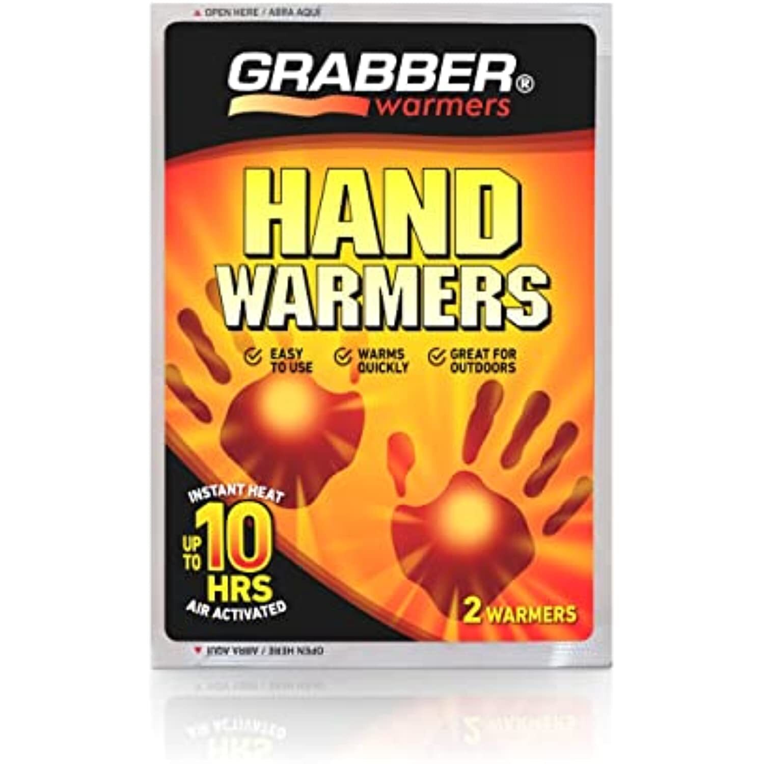 Grabber Hand Warmers - Long Lasting Safe Natural Odorless Air Activated Warmers
