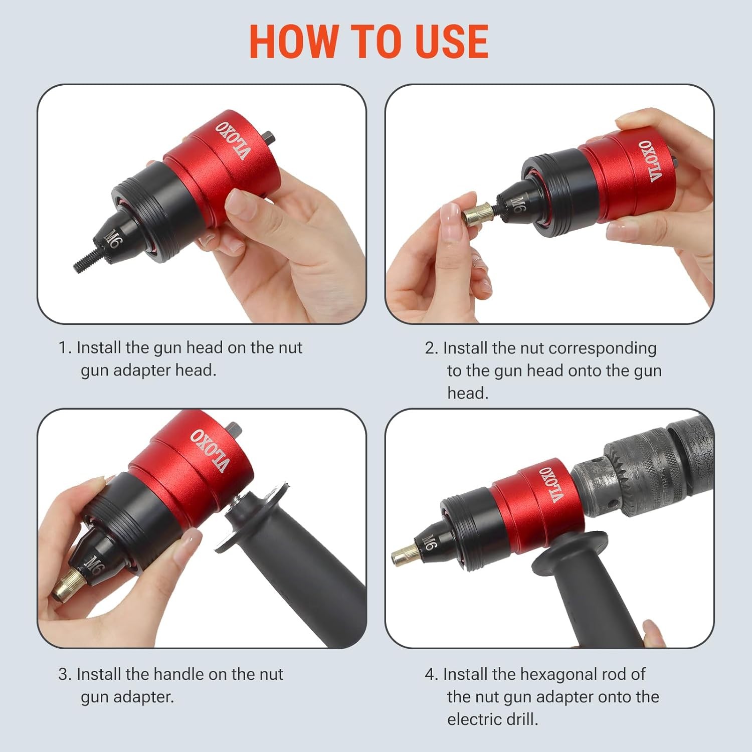 Rivet Nut Drill Adapter for Electric Drill, Upgraded Rivet Gun Kit with 13 Diffe