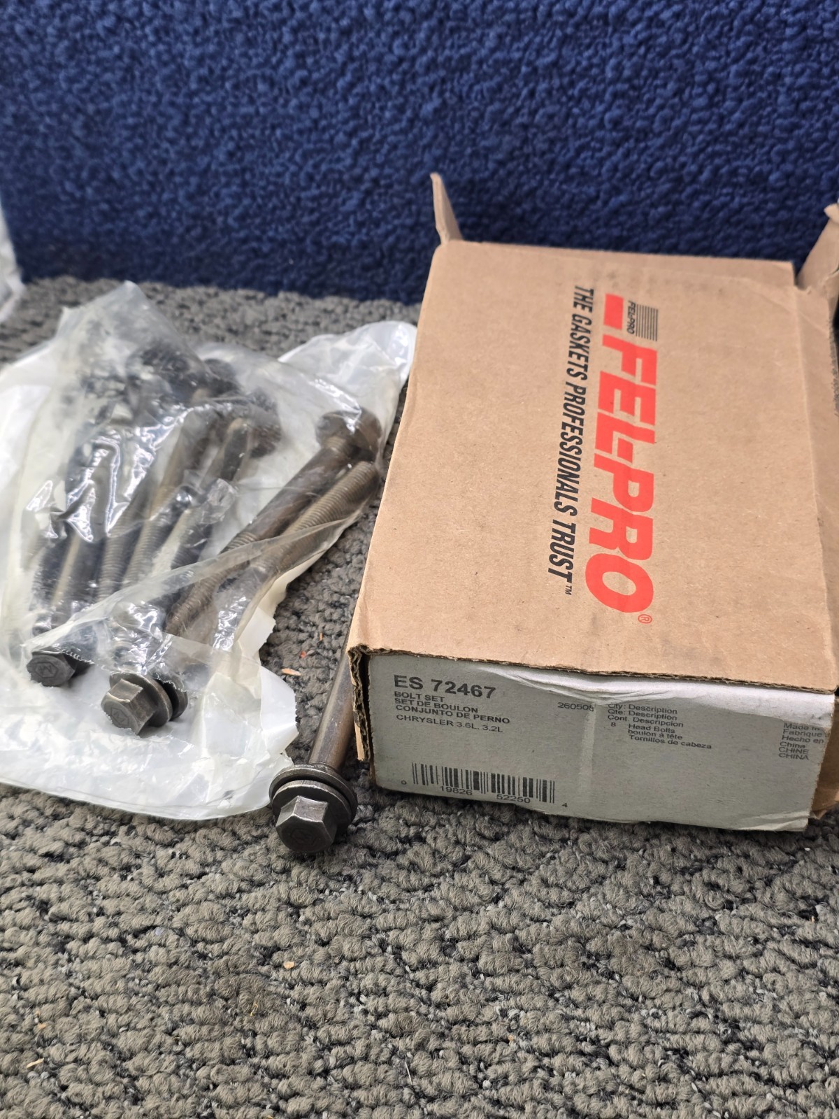 (8 Piece) Fel-Pro ES 72467 Cylinder Head Bolts Fits 2011-2017 Chrysler 200 / 300