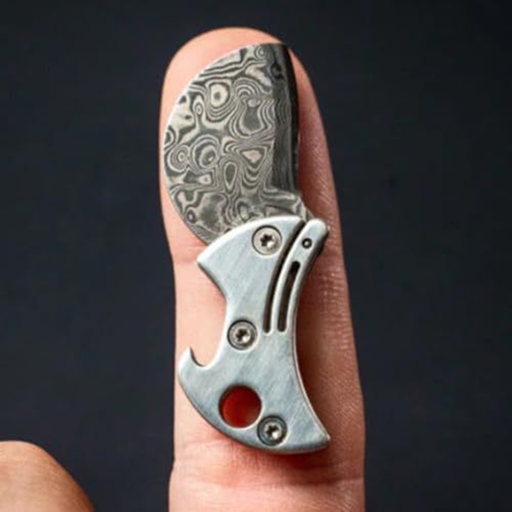 2-in-1 Foldable Bottle Opener , Mini Titanium Compact Bottle Opener & EDC Cutter