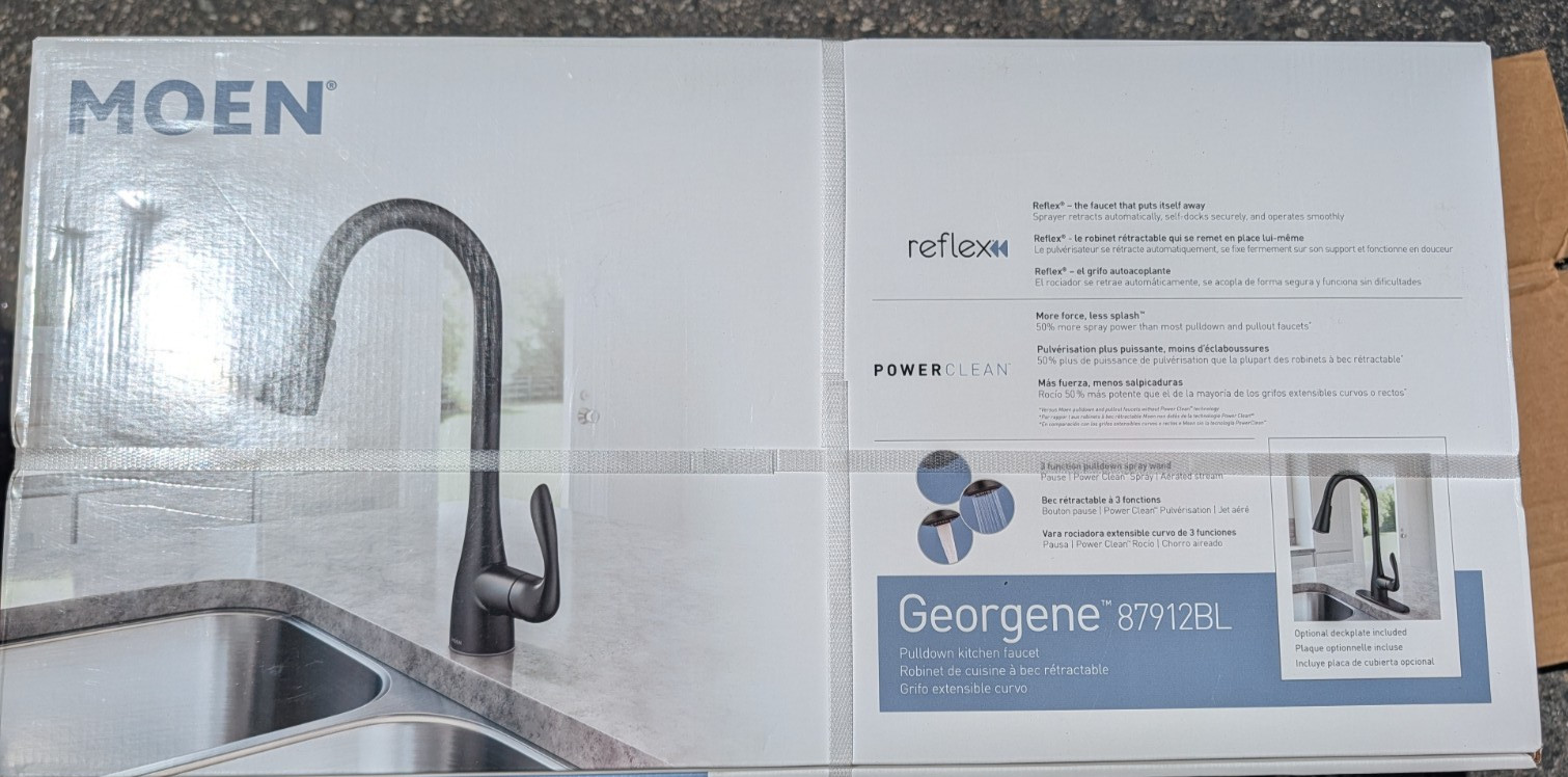 Moen Georgene Matte Black Single Handle Pull-down Kitchen Faucet 87912BL