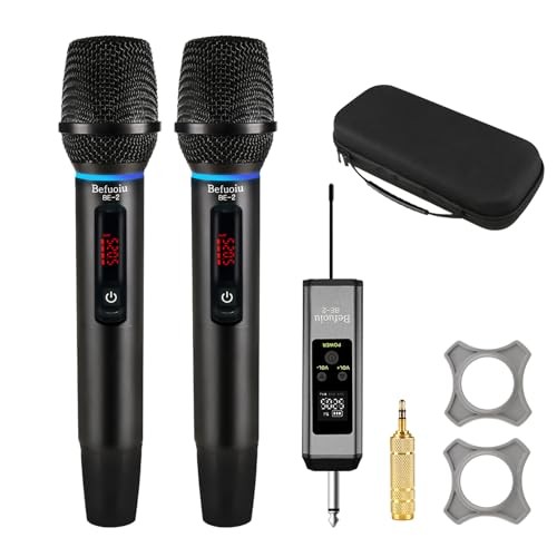 UHF Rechargeable Wireless Microphone for Singing with Handbag - Metal Handheld