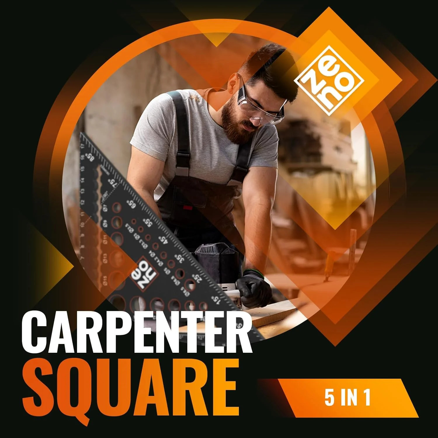 Carpenter Square 7" All-in-1 Multi-Purpose Tools: Carpenter Pencils, Extra Lead