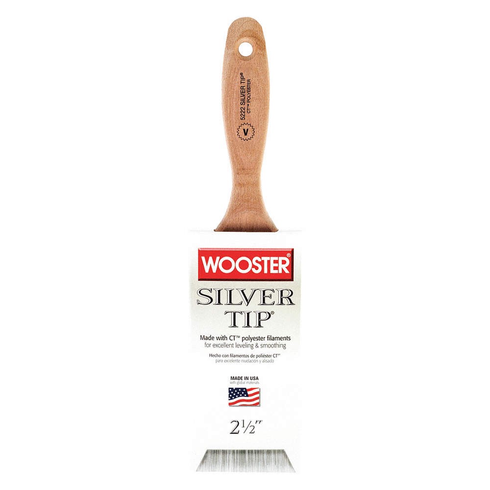 WOOSTER 5222-2 1/2 Paint Brush,2 1/2 in,Varnish,Polyester 14A034