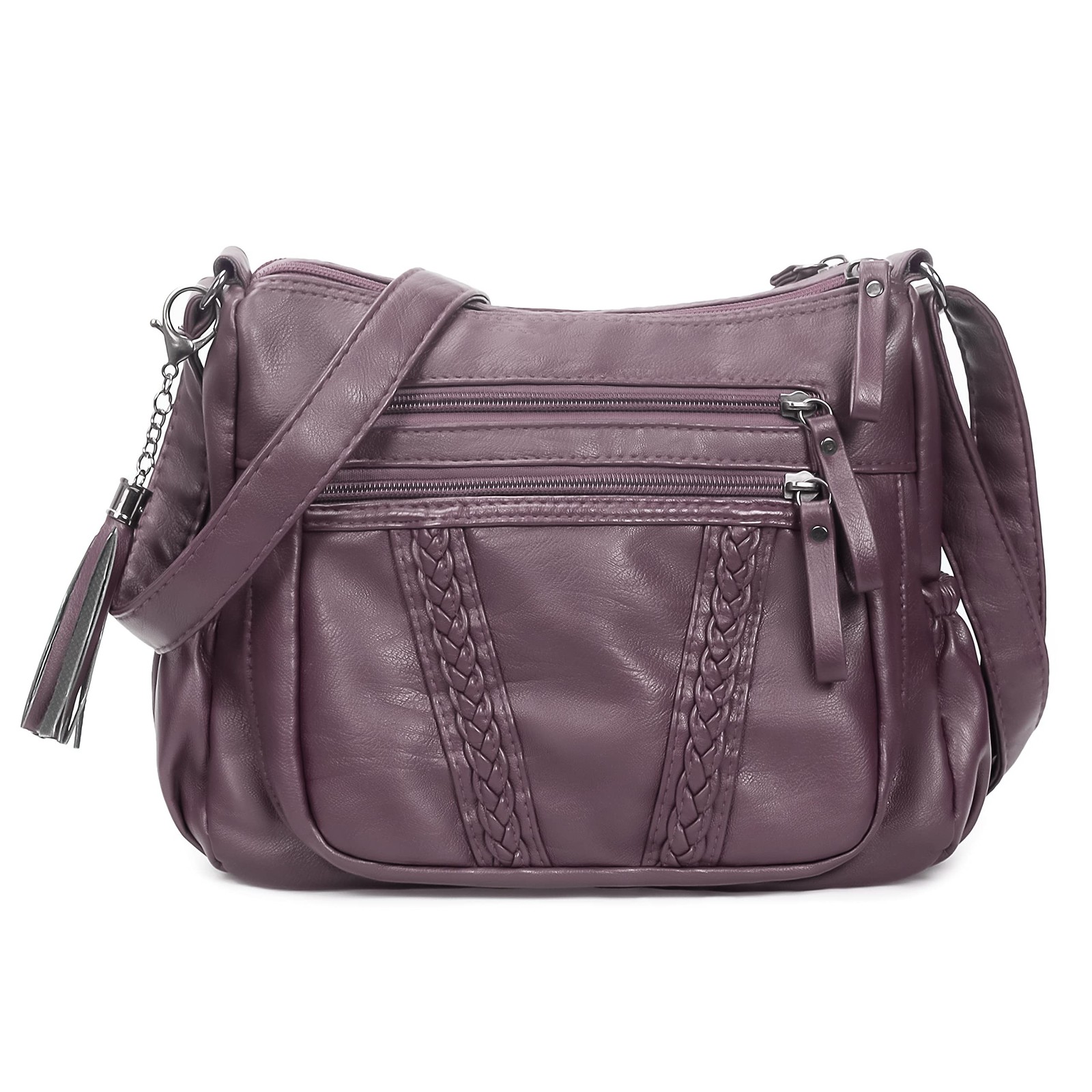 VOLGANIK ROCK Crossbody Bag for Women with Tassel Ladies Soft PU leather Purs...