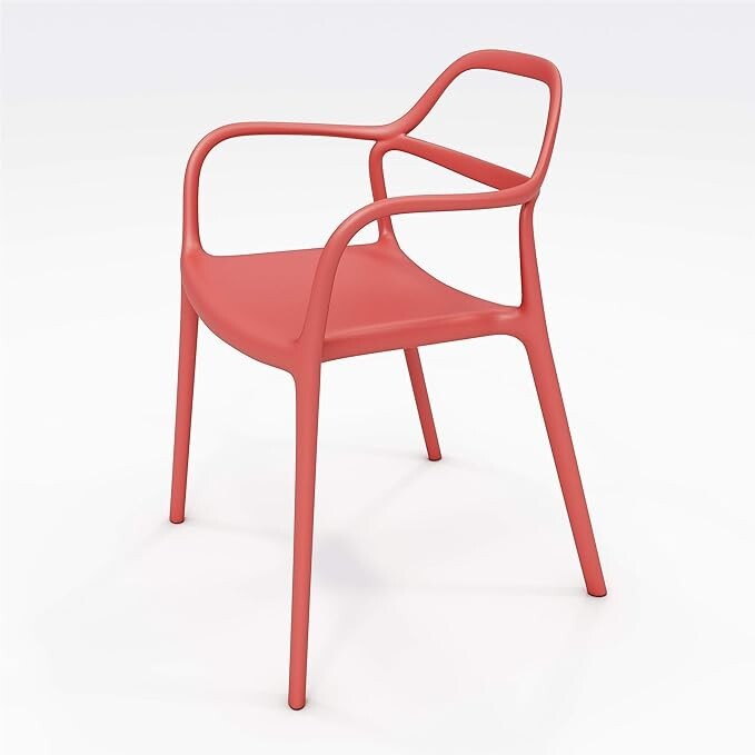 KFI Seating Modern Stackable Indoor/Outdoor Cafe Restaurant Chair Poppy Finish