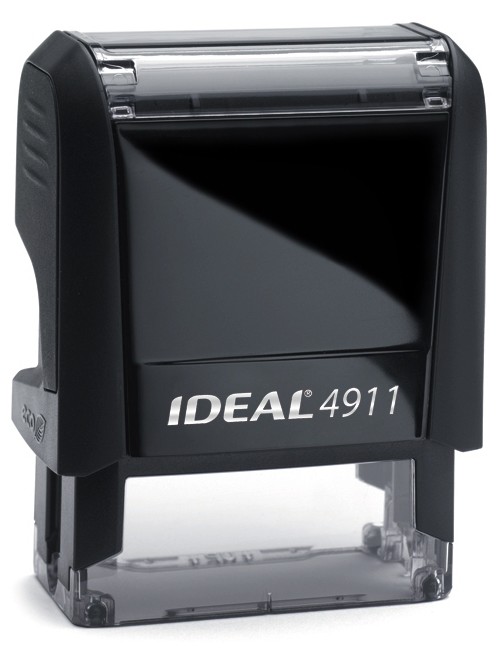 APPROVED text with Date Box on IDEAL 4911 Self-inking Rubber Stamp, BLACK INK