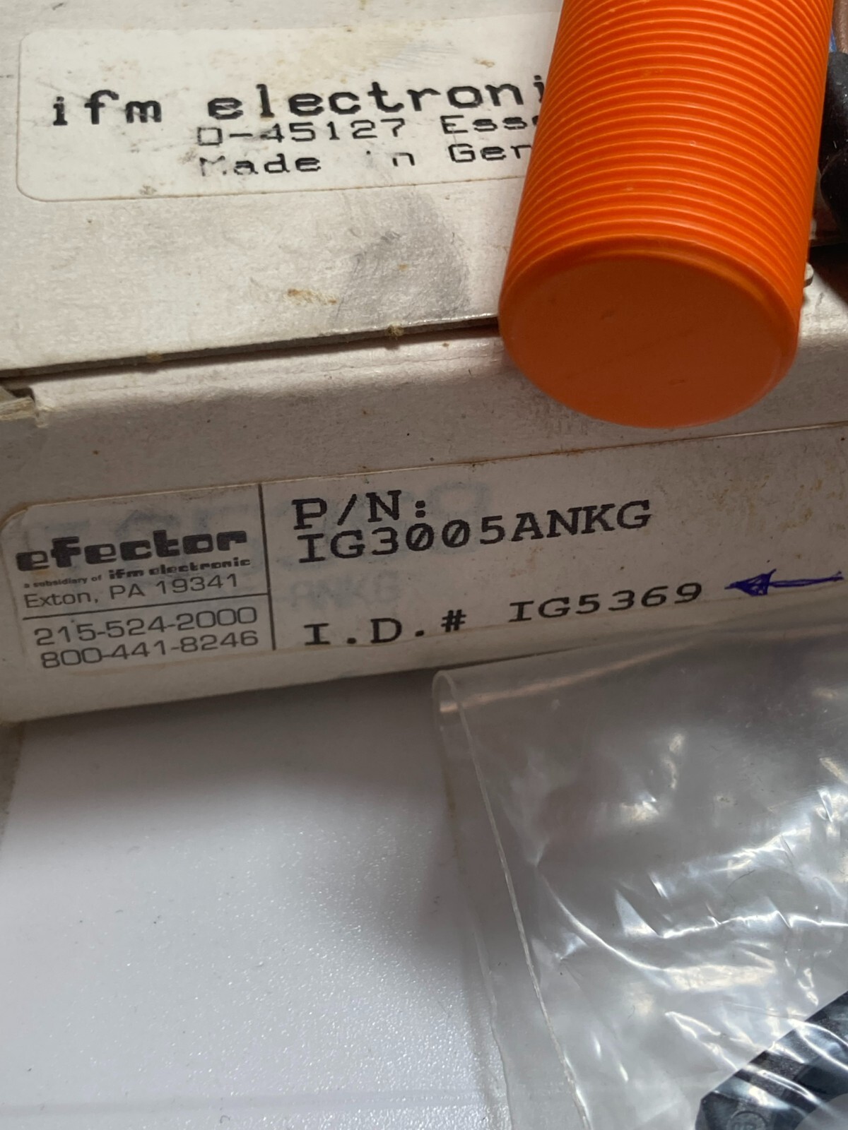 EFECTOR IG3005ANKG INDUCTIVE SENSOR 5MM SENSING 10-55VDC NIB