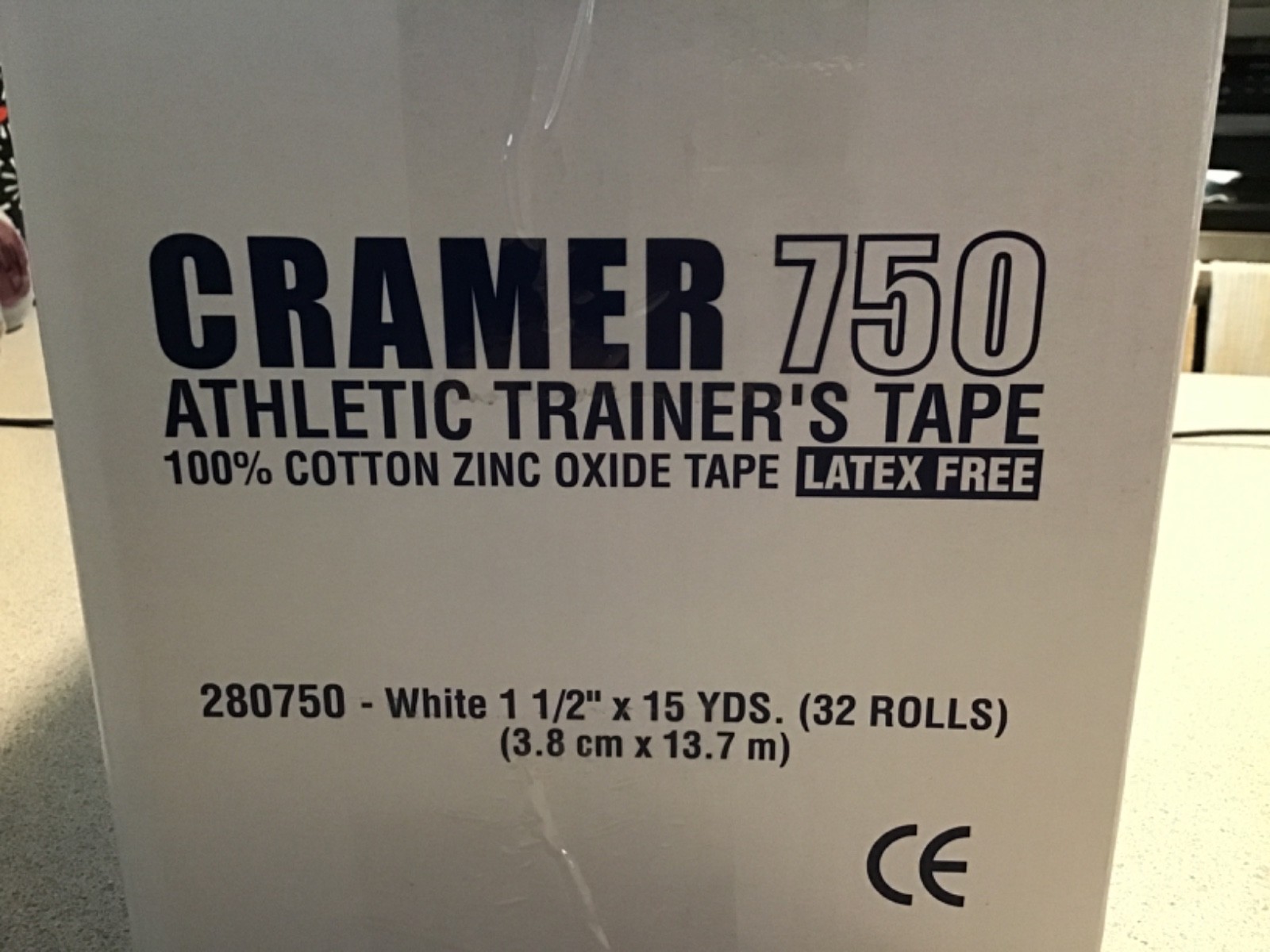 CRAMER 750 Athletic Trainer's Tape 1 1/2" x 15 yds. 32 rolls