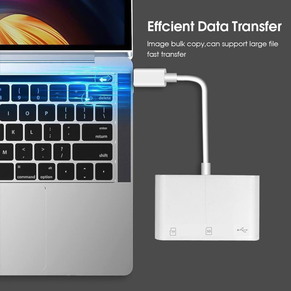 USB C SD Card Reader Lightning Adapter USB 3.0 Hub TF Card Reader OTG
