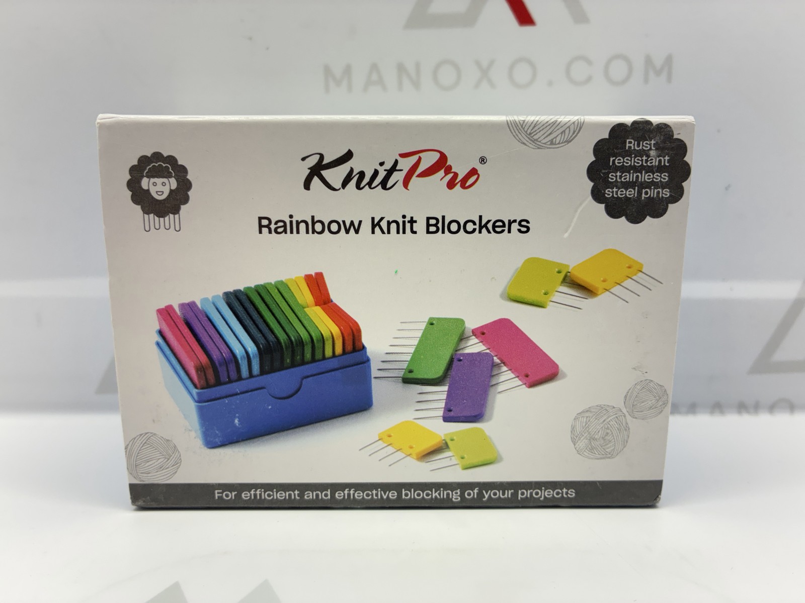 KnitPro Rainbow Knit Blockers | Pack of 20 (8 Blockers with 4 pins & 1