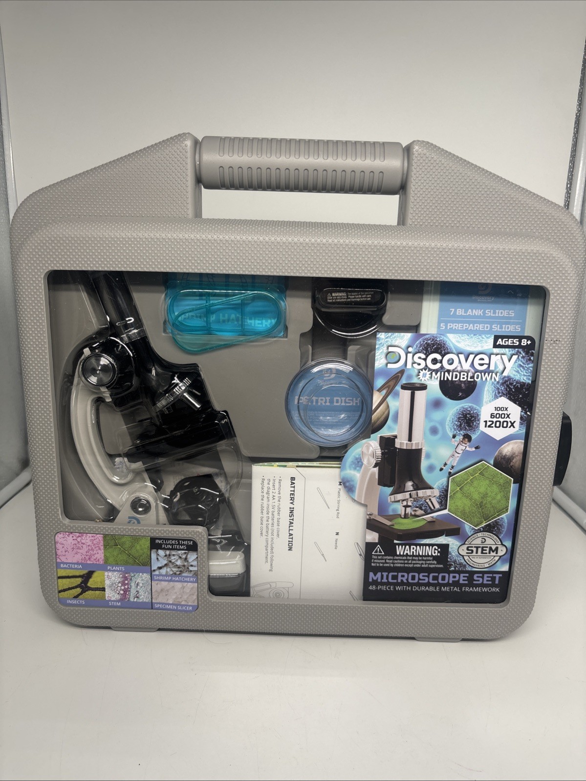 Discovery #Mindblown Microscope Set 48-Piece with Durable  Case NEW