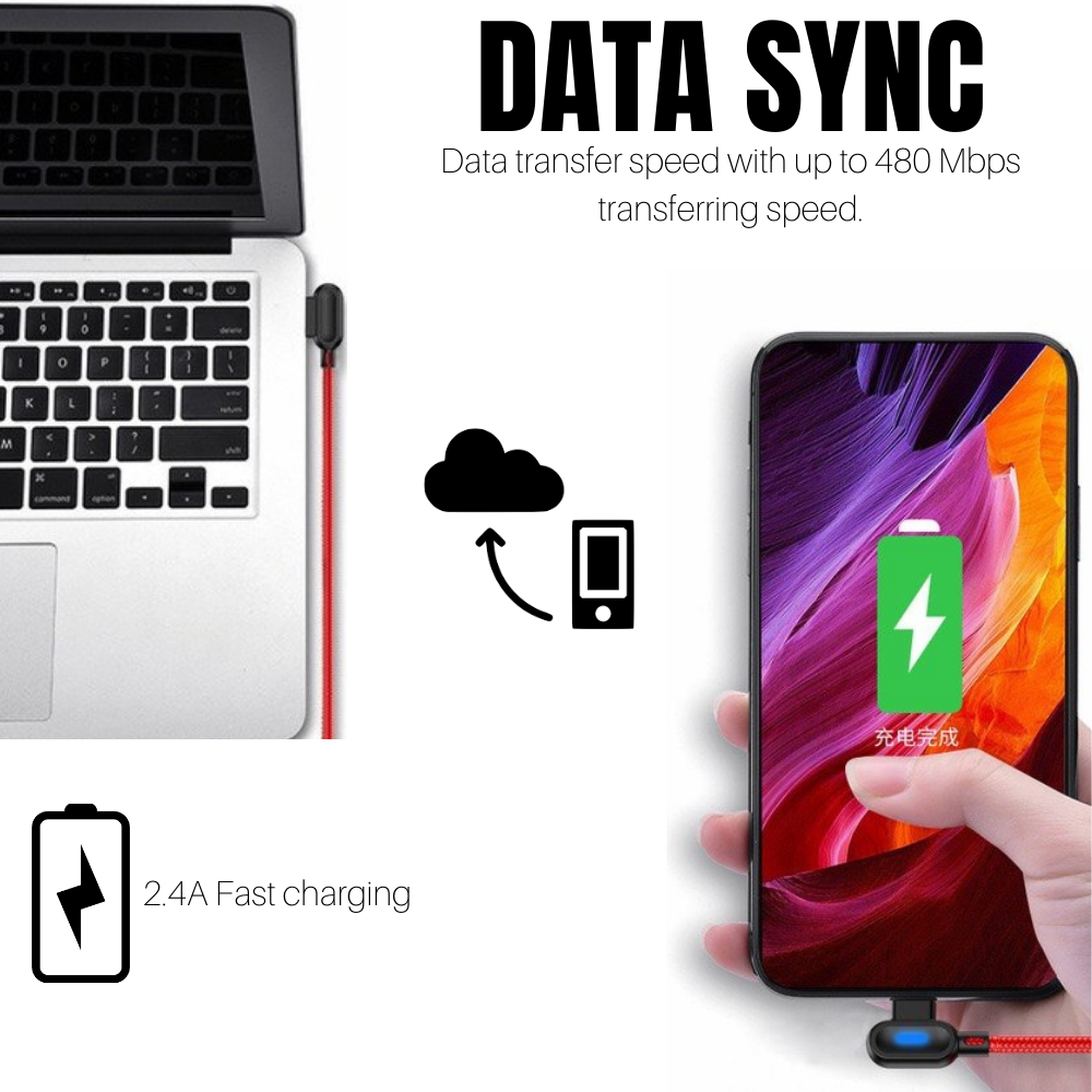 3 Pack Braided USB C Type-C Fast Charging Data Sync Charger Cable Cord 3/6 ft
