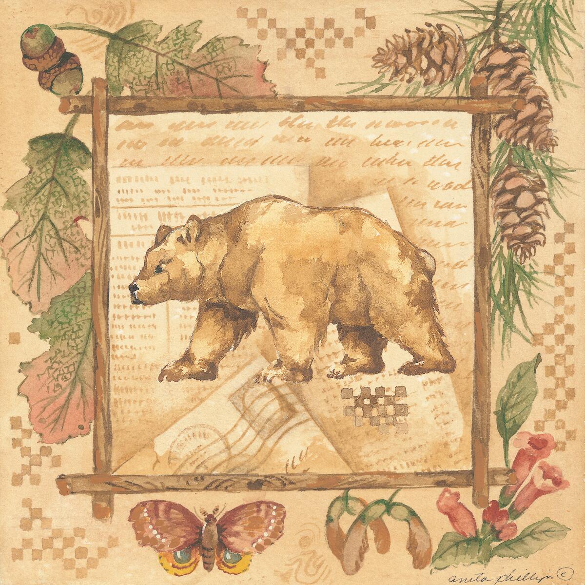 Ceramic Backsplash Tile Mural Bear Kitchen/Bathroom - Bear - Anita Phillips