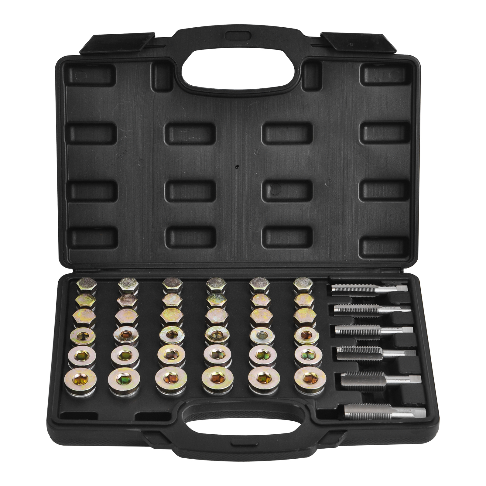 114PC Oil Pan Drain Sump Plug Key Thread Repair Tool Kit Set Drain plug w/ Case