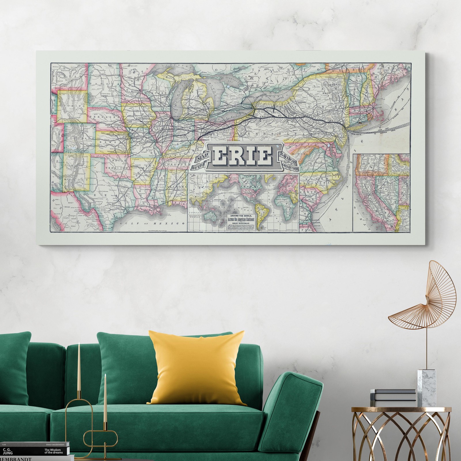 1878 Erie Railway Map – Historic Northeast US Railroad Routes & Stations