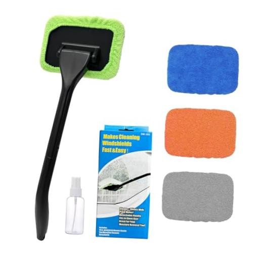 Car Windshield Cleaning Tool, Microfiber Window Cleaner with 4 Washable and