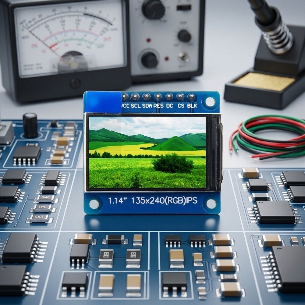 1.14 inch For SPI IPS Display Module Black Housing 30.4x28mm Dimensions
