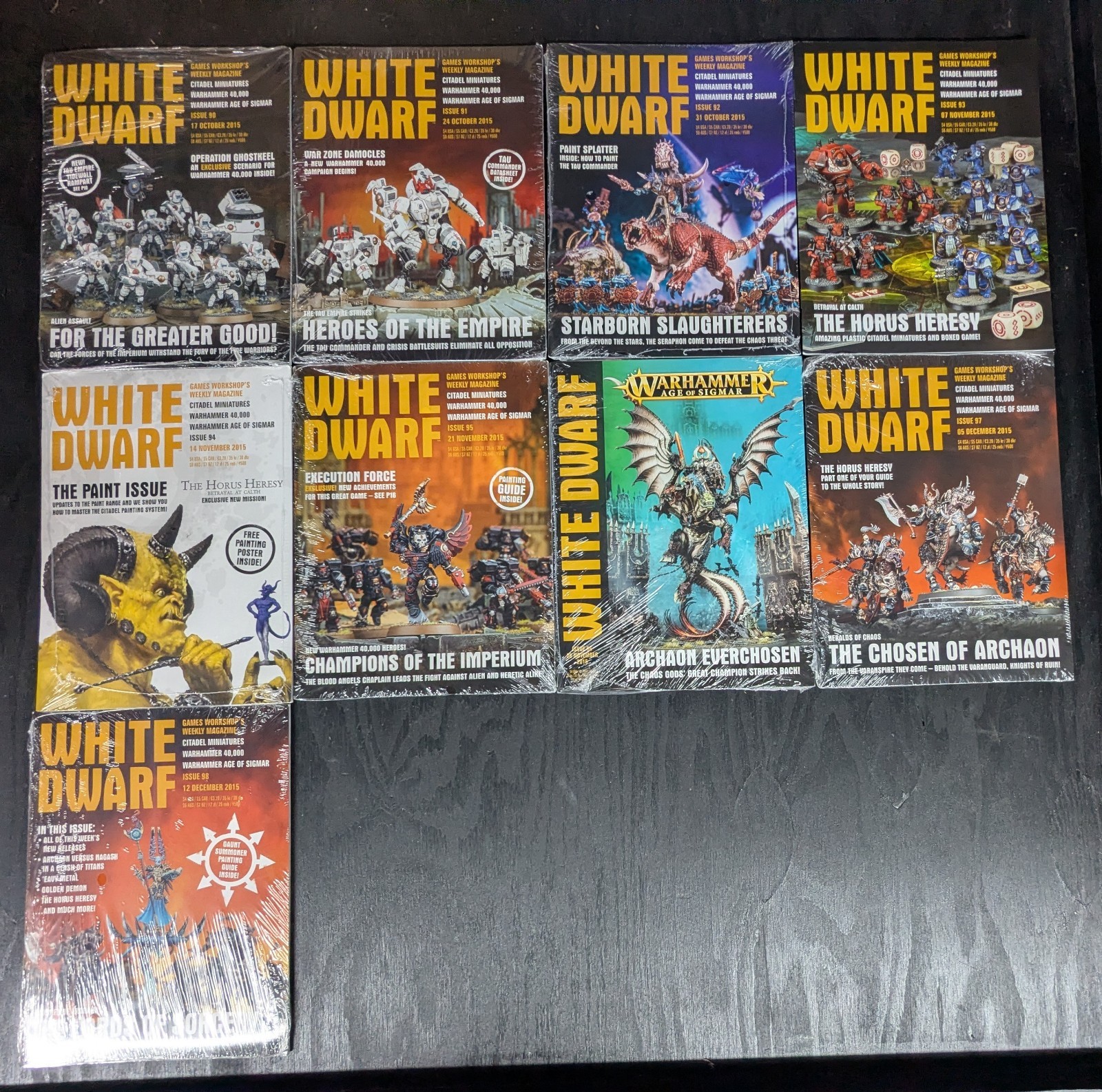 Games Workshop: White Dwarf Weekly Lot - 2015 (Issues 90-98) ALL SEALED Expt 93
