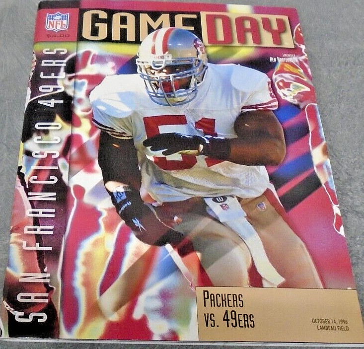 1996 PRO FOOTBALL NFL GAMEDAY MAGAZINE GREEN BAY PACKERS VS SAN FRAN 49ERS RARE!