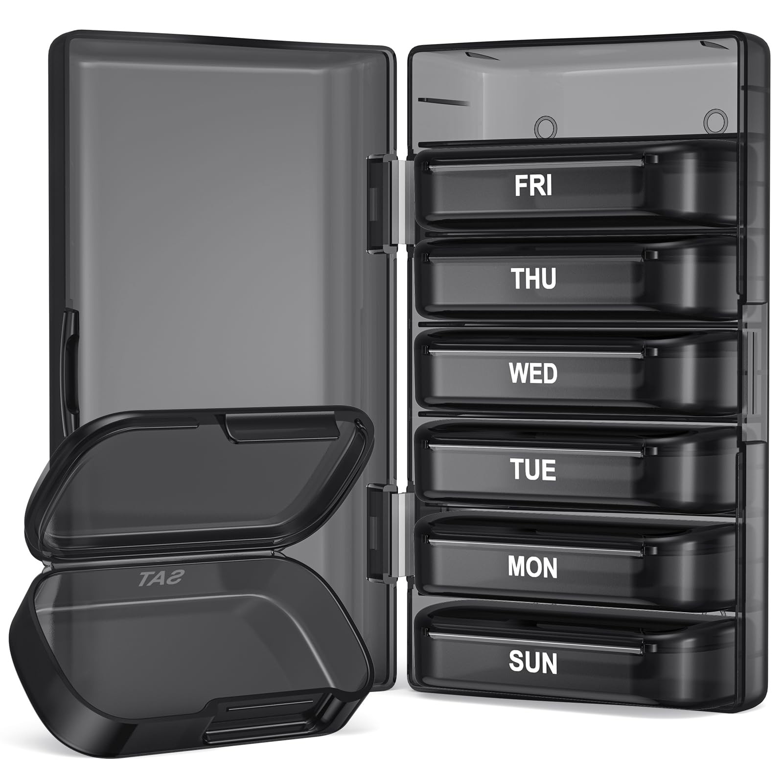 Weekly Pill Organizer with Large Capacity, Arthritis-Friendly 7-Day Case