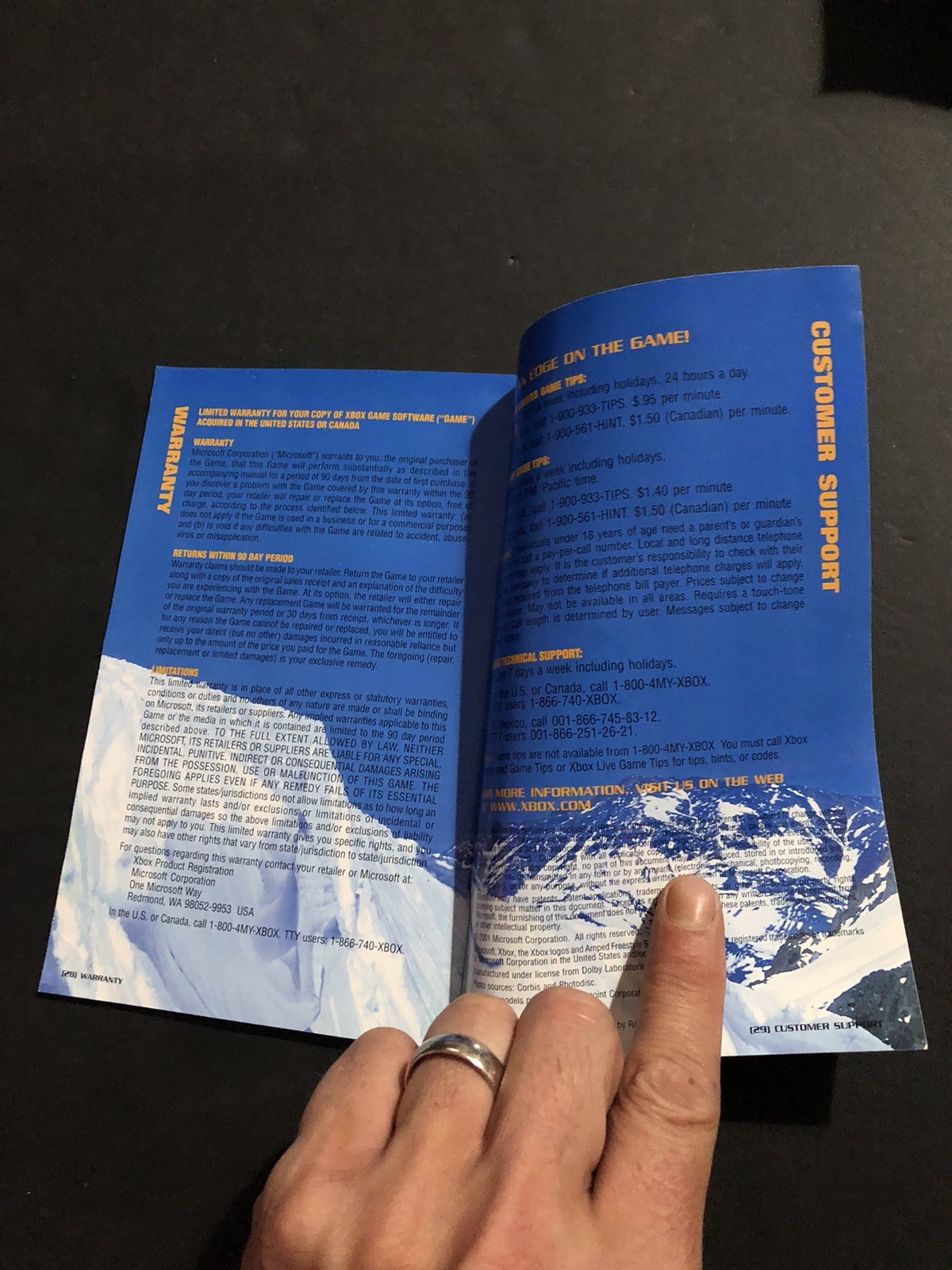 Amped Snowboarding xbox Manual Only