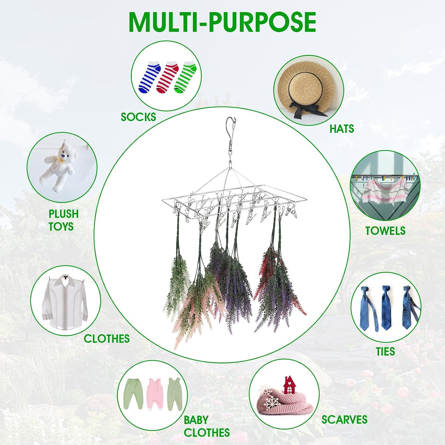 4 Pcs Hanging Drying Rack for Herb Macrame Flower Drying Rack with 30 Stainless
