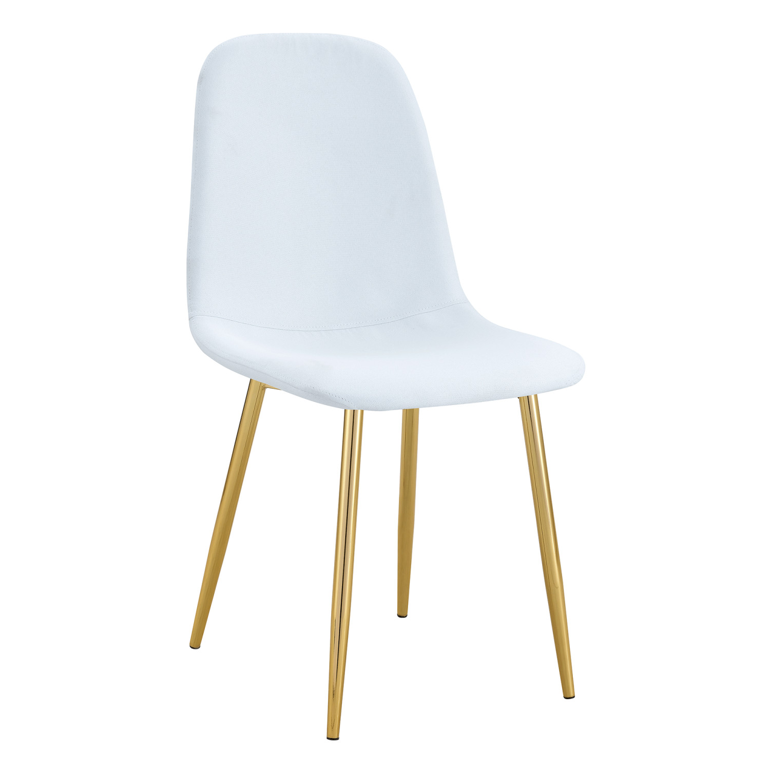 Set of 4 Modern Dining Chair Linen Upholstered Kitchen Chairs with Metal Legs