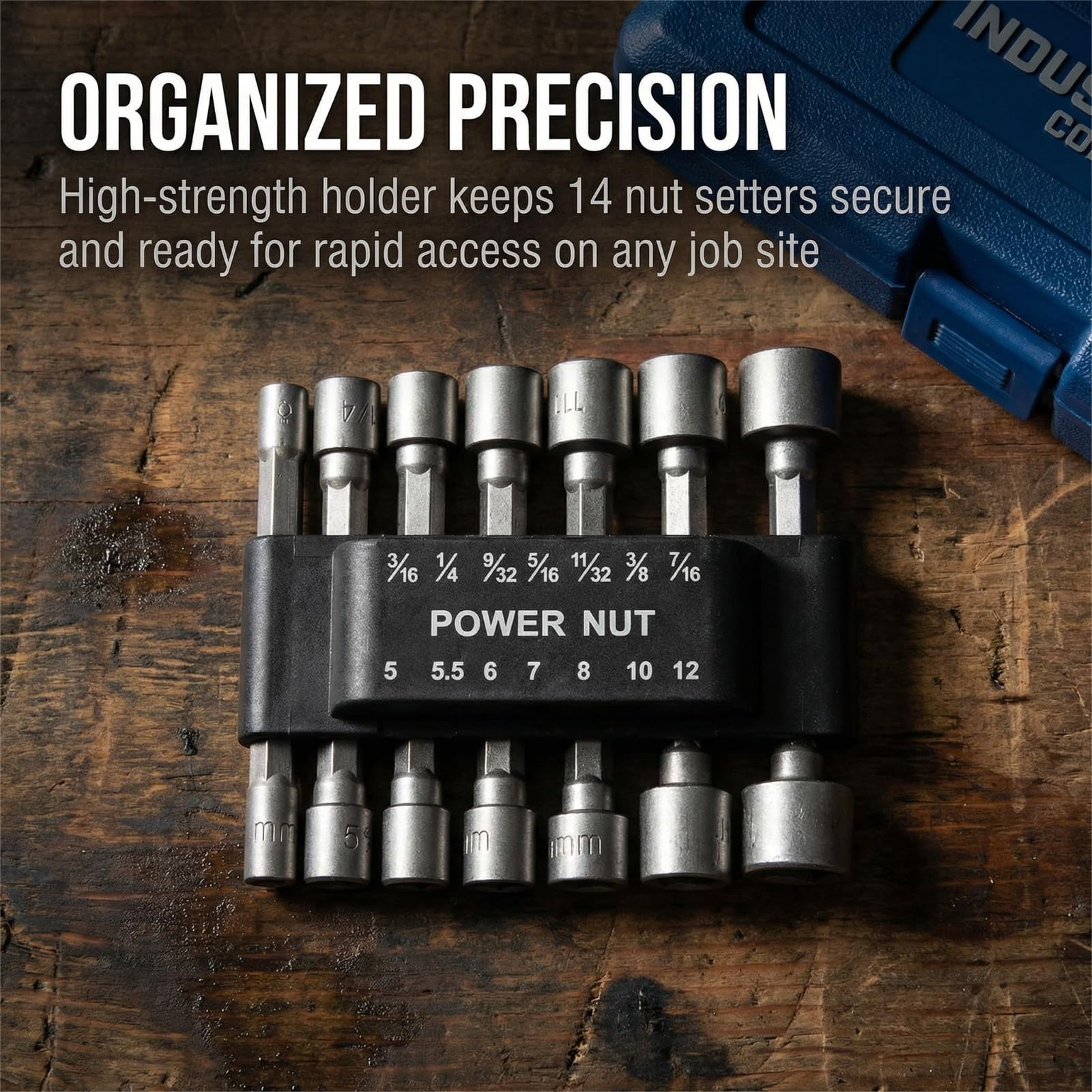 14 PCS Power Nut Driver Set for Impact Drill, Professional Metric & SAE Nut D...