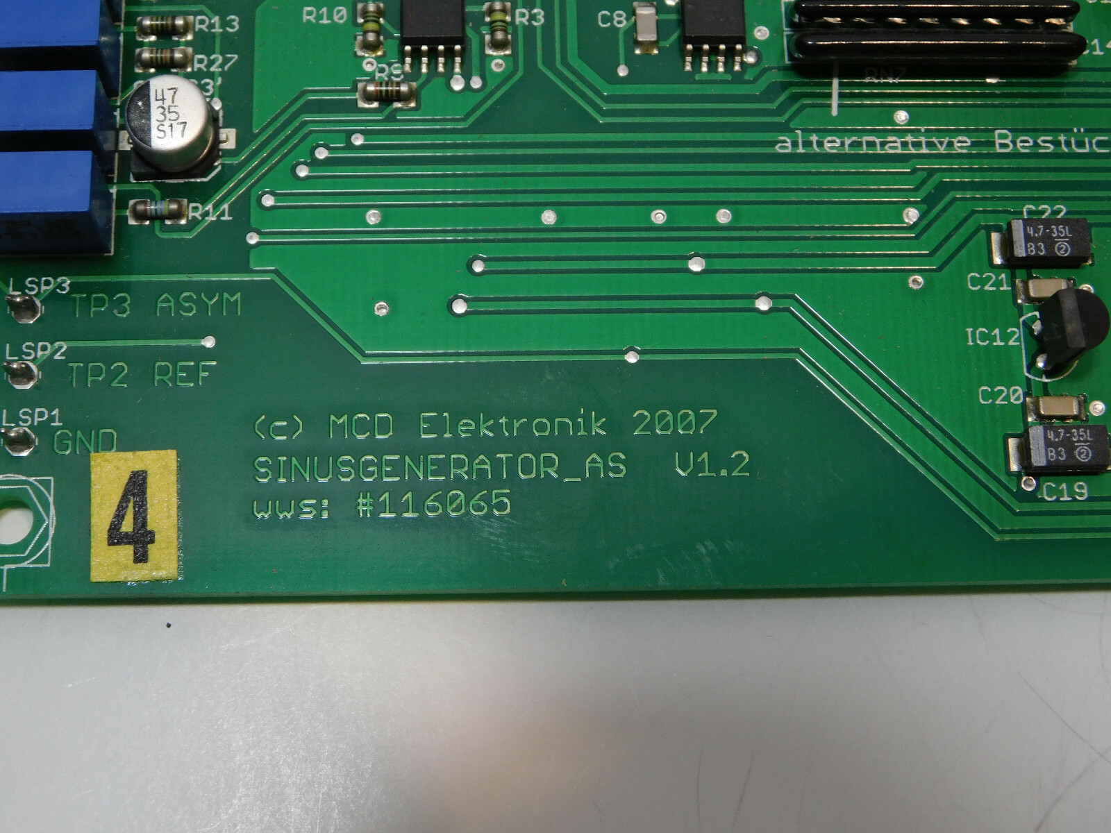 MCD Elektronik 116065 Sine Generator PCB Card Board