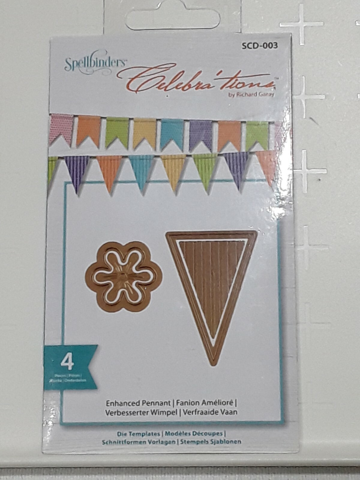 Spellbinders Celebrations Die Set Richard Garay enhanced pennants 4 dies. NIP