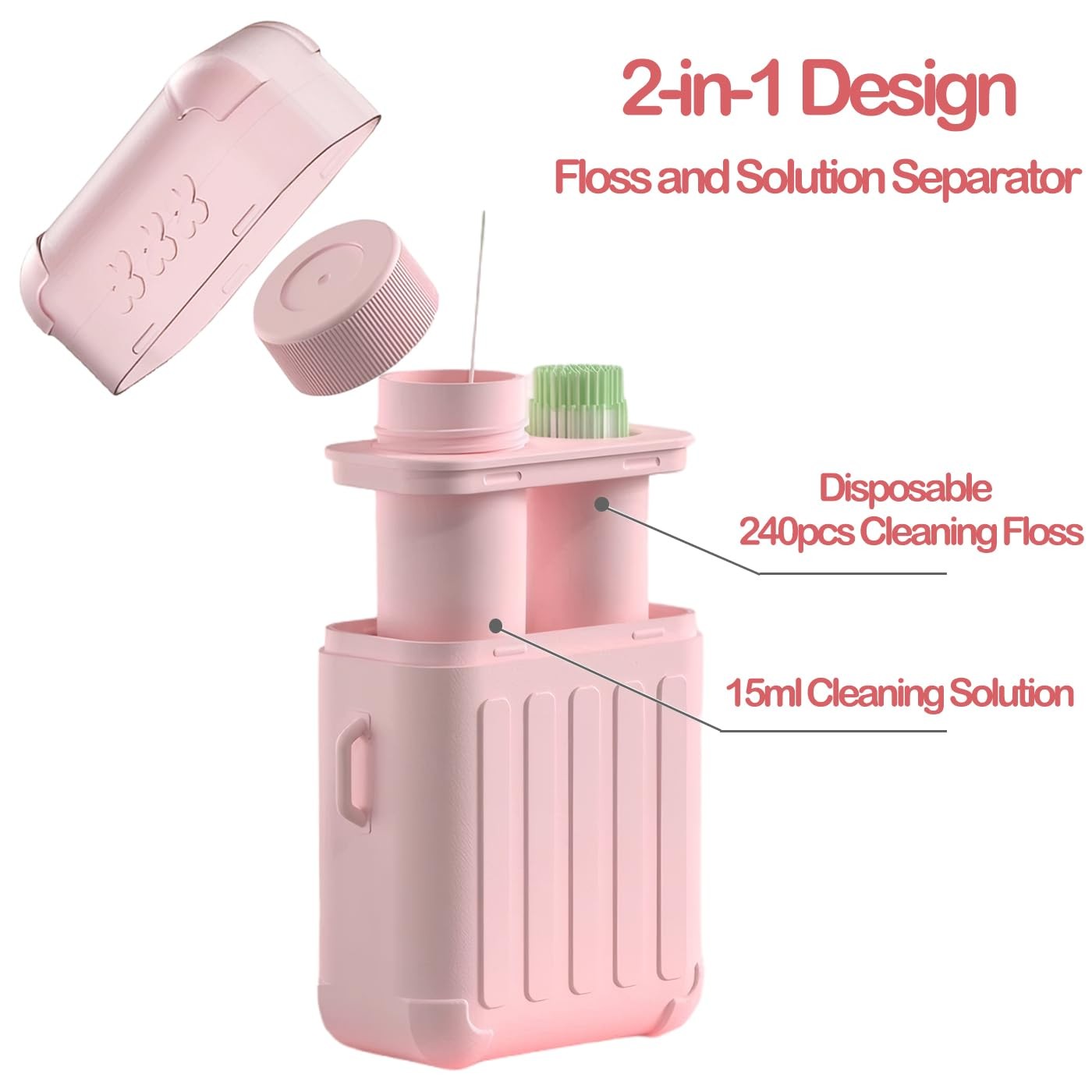 Piercing Cleaning,Piercing Aftercare Kit with 240pcs Floss & 15ml Solution