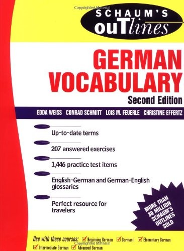 SCHAUM'S OUTLINES OF GERMAN VOCABULARY By Edda Weiss & Conrad Schmitt **Mint**
