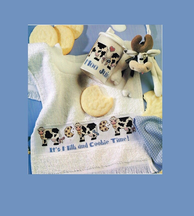 MILK AND COOKIE TIME CROSS STITCH PATTERN  ONLY  -  TL  AUA
