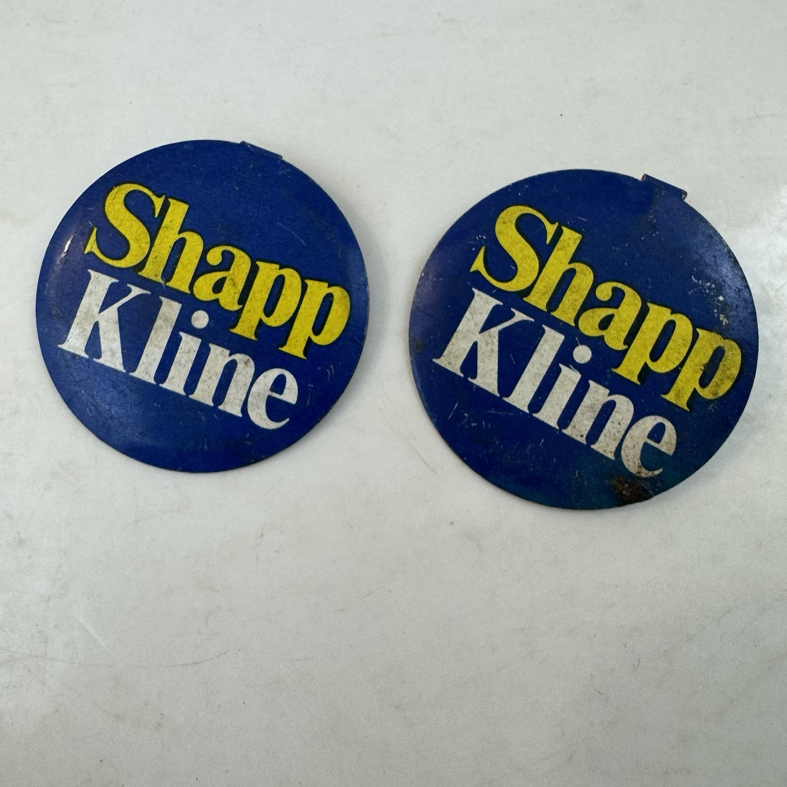 Pair Of 1974 Milton Shapp Kline PA Lt. Governor Pennsylvania tabs Buttons