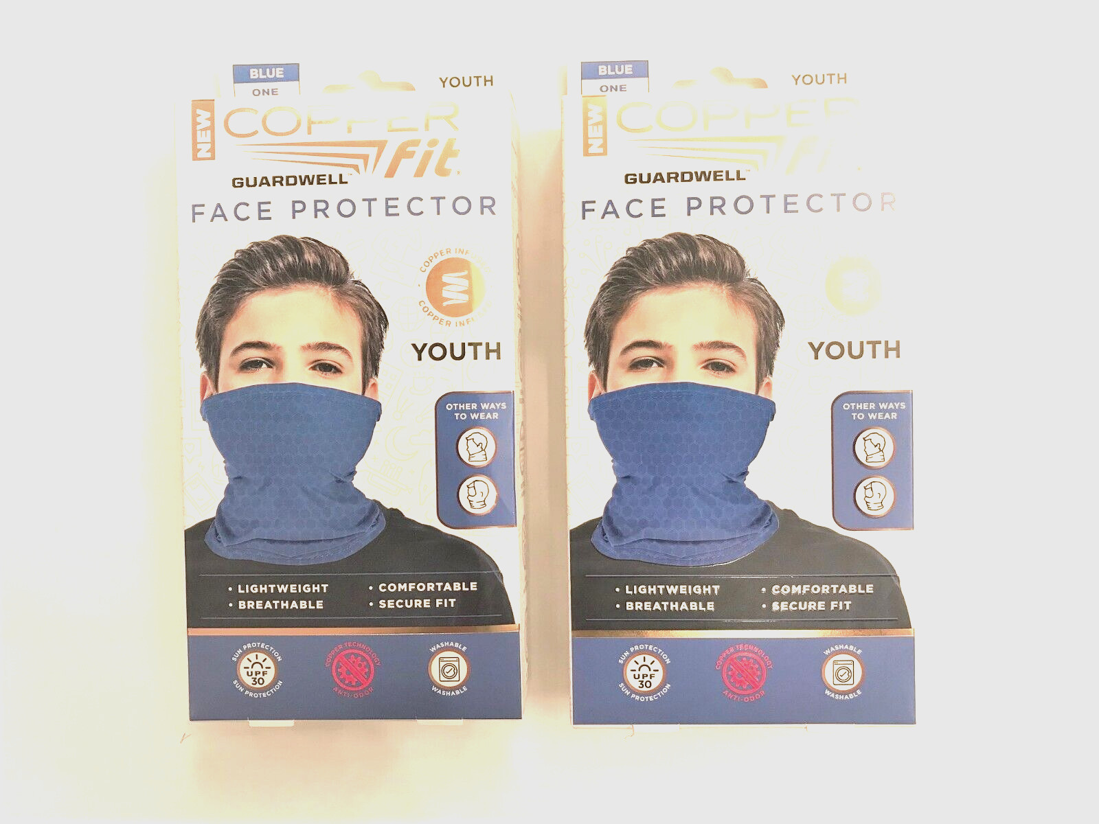 (2) NIB COPPER FIT Face Protector GAITERS Youth Kids Neck Gaiters