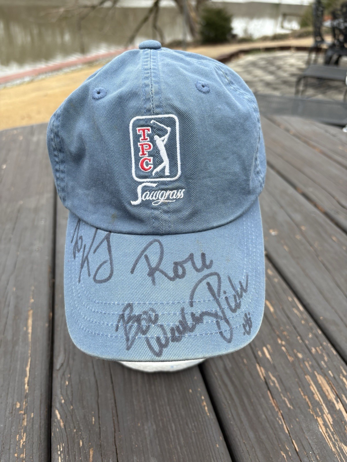 TPC Sawgrass Autographed Strapback Hat UNKNOWN SIGNATURE 100% Cotton See Photos